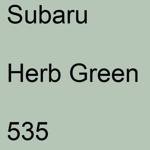 Subaru, Herb Green, 535.